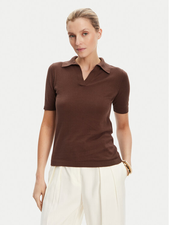 

Поло regular fit Roncolo 2525366071 Weekend Max Mara, коричневый