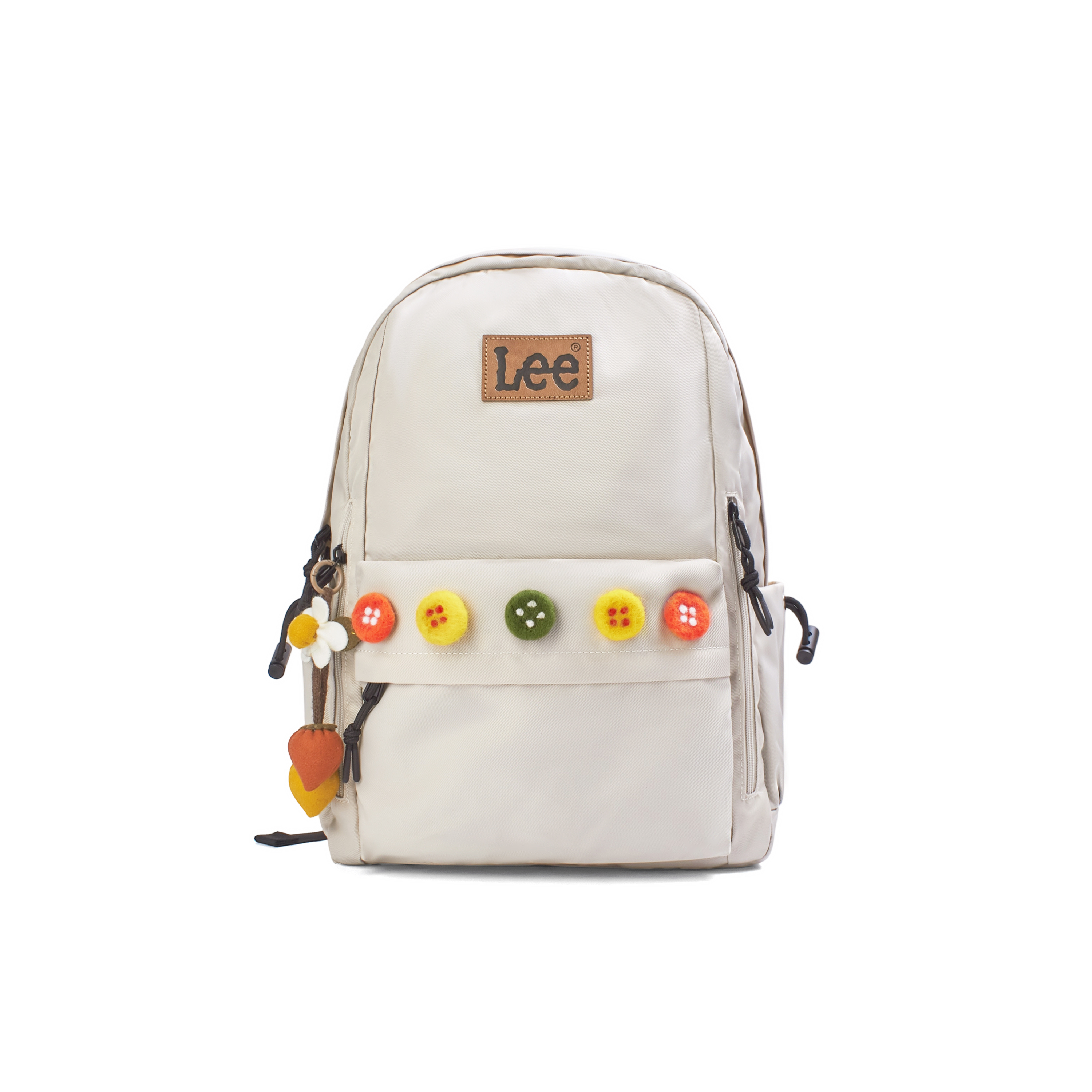 

Lee Тканевый рюкзак средний унисекс кремовый абрикосовый медведь, Fruity Color Buckle