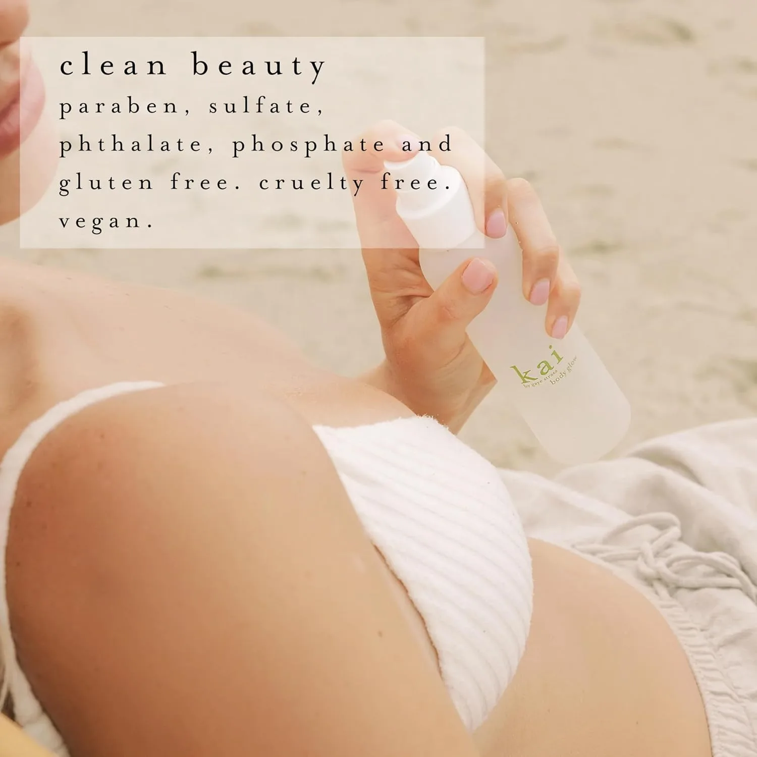 Kai Body Glow, 118 мл, сухое масло для тела с экстрактами жожоба, ромашки и огурца, увлажняет и придает сияние с чистым свежим ароматом, веган, cruelty free, сделано в сша, white — фото 3