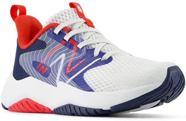 Детские кроссовки New Balance Rave Run V2 на шнуровке (унисекс), белый/красный — фото 4
