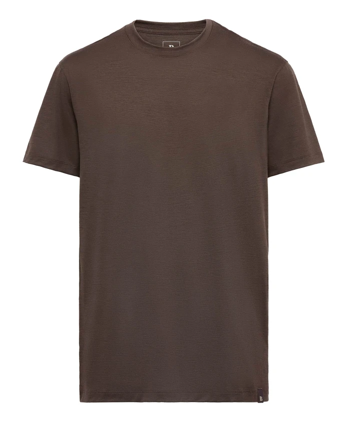 

Футболка из смесовой шерсти Tencel Boggi Milano, коричневый