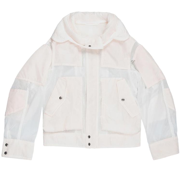 

Куртка Dries Van Noten Satin Hooded Jacket 'Transparent', белый