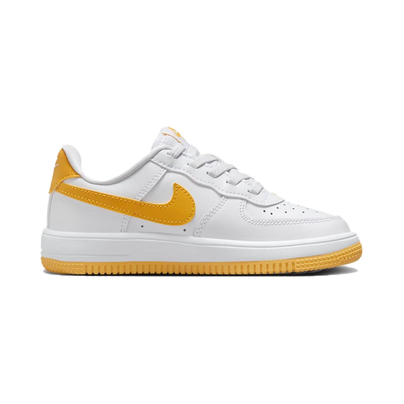 Кроссовки для скейтбординга Air Force 1 Kids PS Low-top белые/золотые Nike, белый/золотой — фото 2