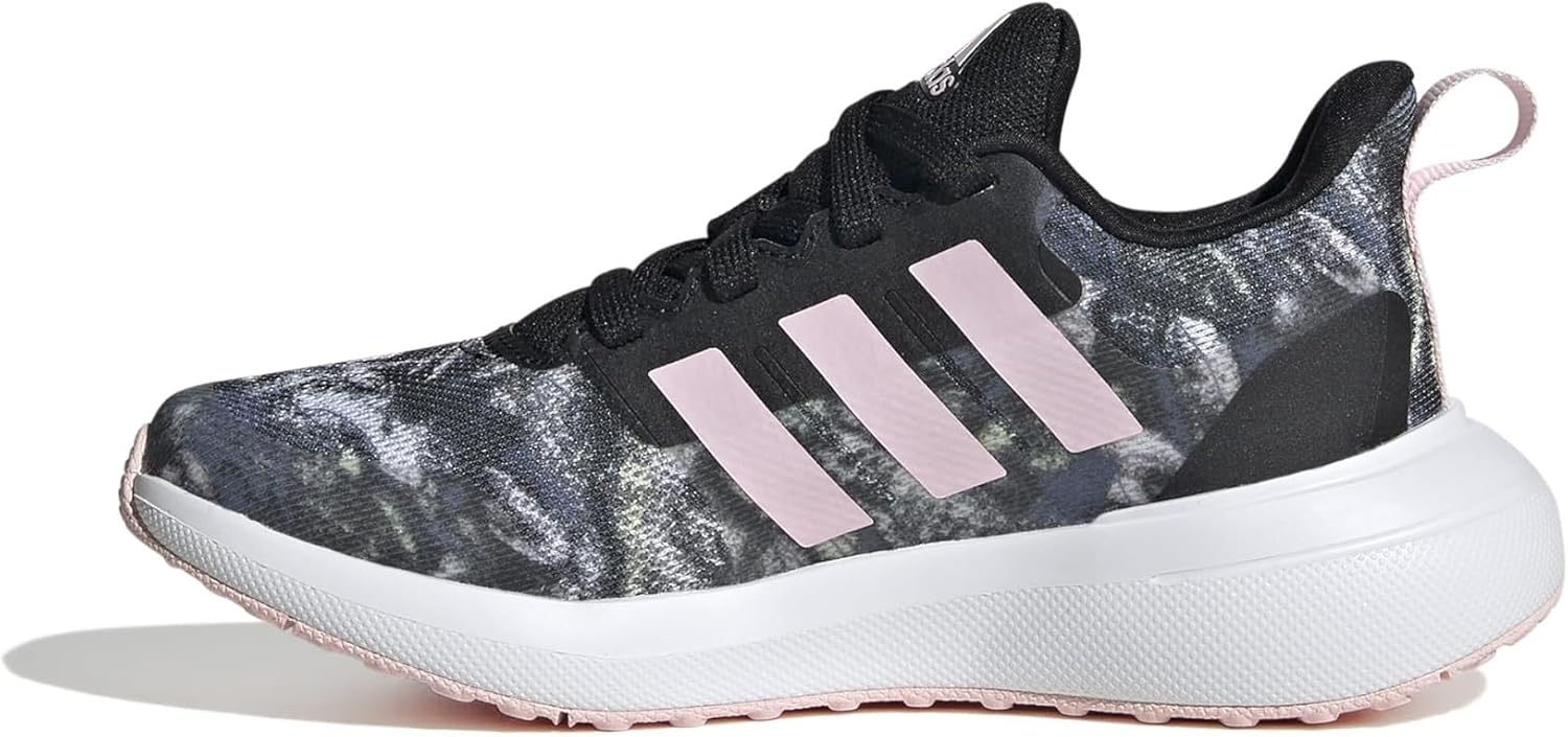 Кроссовки Adidas Unisex-Child Fortarun 2.0 для бега, белый/черный/розовый — фото 4