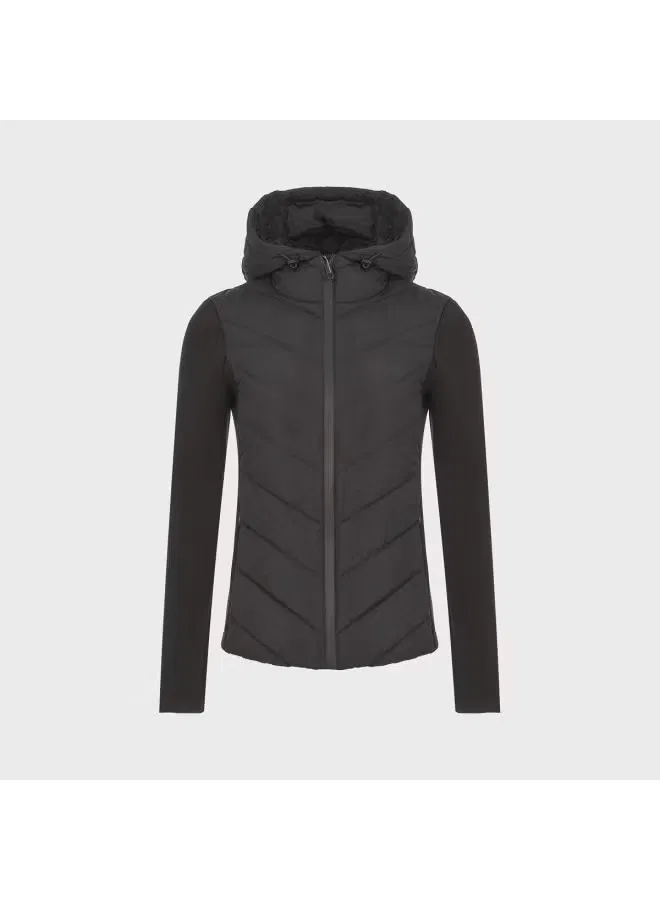 Худи-пальто хлопковое с капюшоном Zara, черный — фото 2