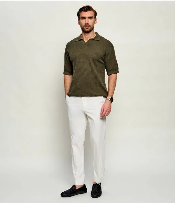 Мужские чиносы slim fit из хлопка P-Kaiton1-Zip BOSS, белый — фото 2