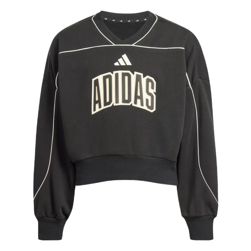 Детский свитшот с V-образным вырезом Adidas, Black/Ecru