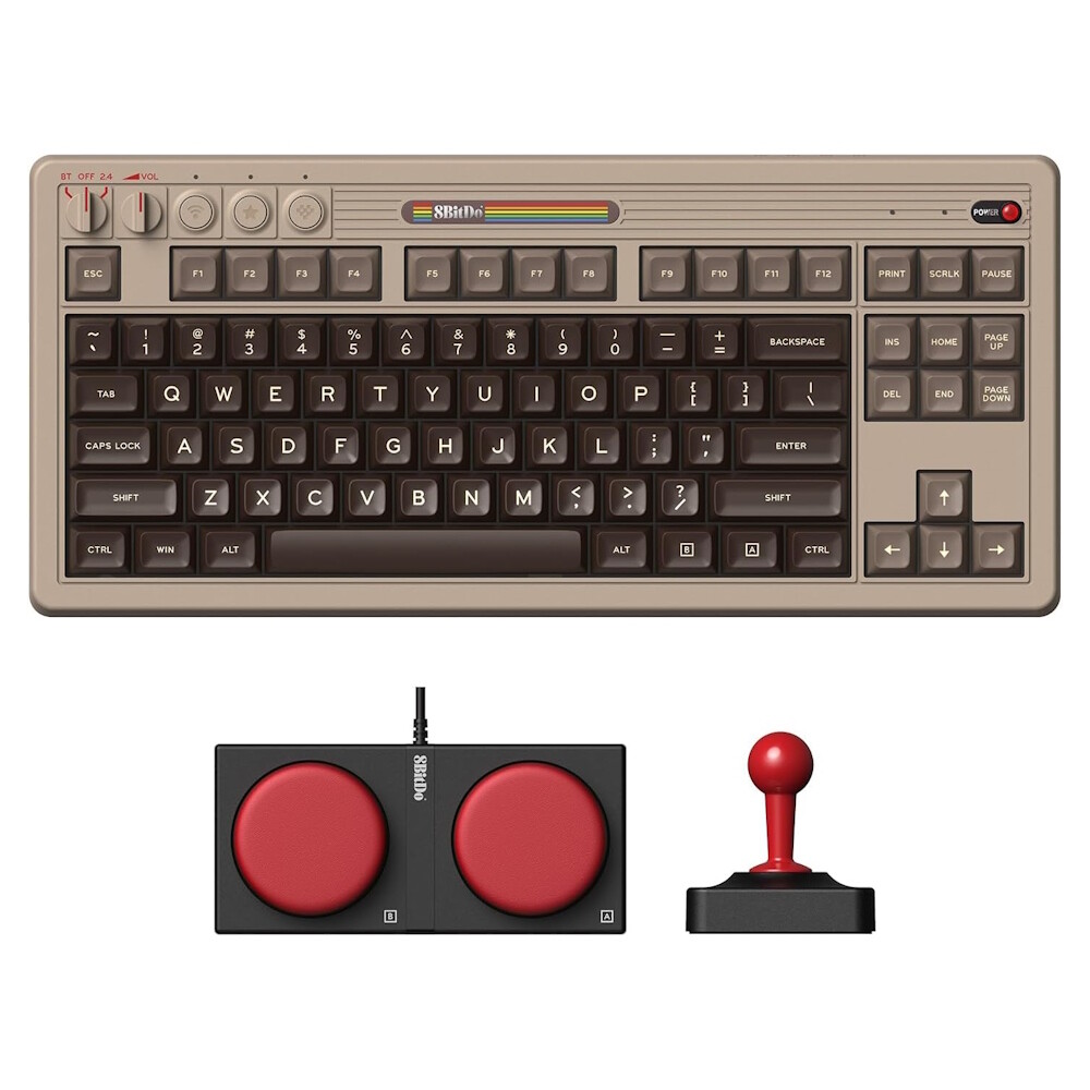 

Беспроводня клавиатура 8BitDo Retro87 C64, английская раскладка, бежевый