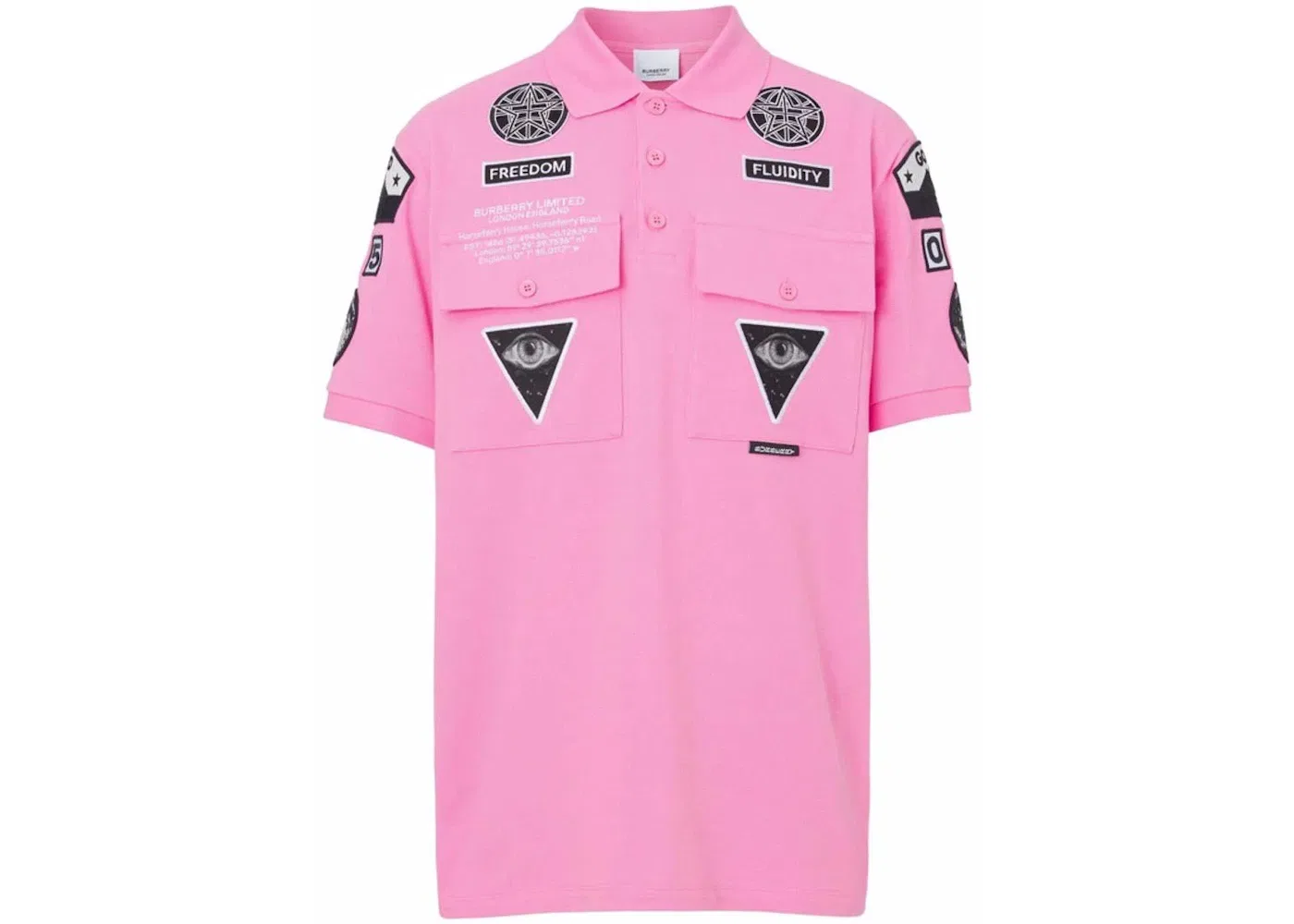 Мужская поло с нашивкой Burberry Bubblegum Badge-Applique Burberry, Pink