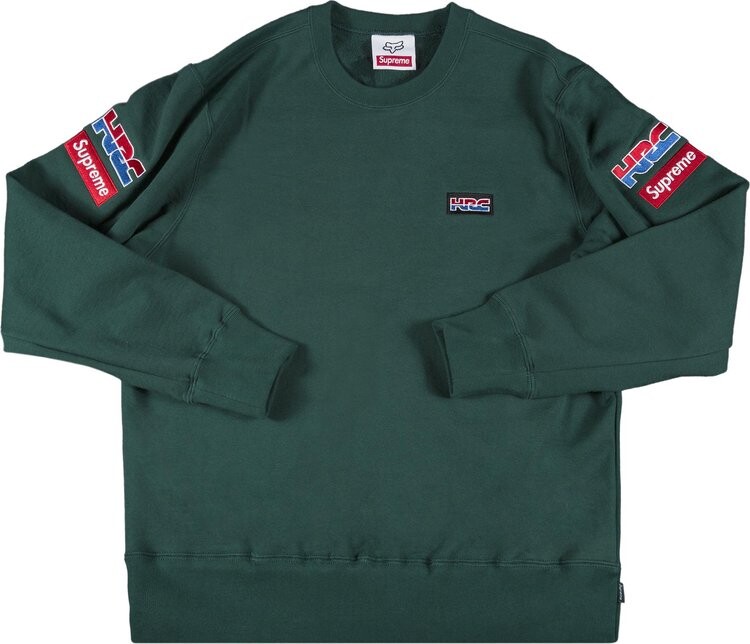 Толстовка Supreme x Honda Fox Racing Crewneck 'Green', зеленый — фото 2