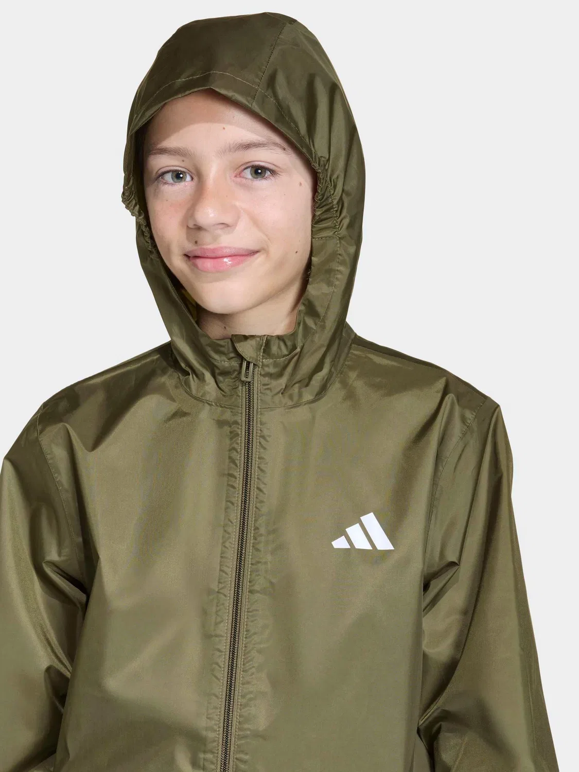 Дождевик для мальчиков с капюшоном adidas, зеленый — фото 4