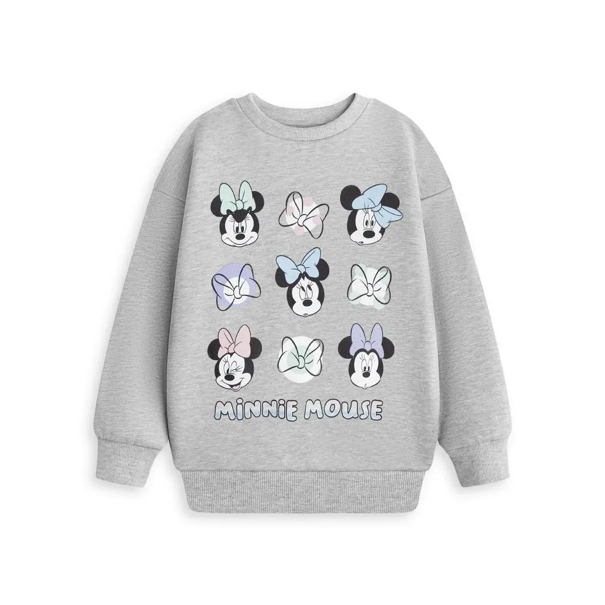 Детское худи для девочек с принтом Minnie Mouse Bow, Disney, Grey