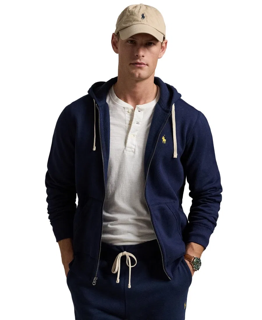 Худи из хлопкового флиса Polo Ralph Lauren, Cruise Navy — фото 3