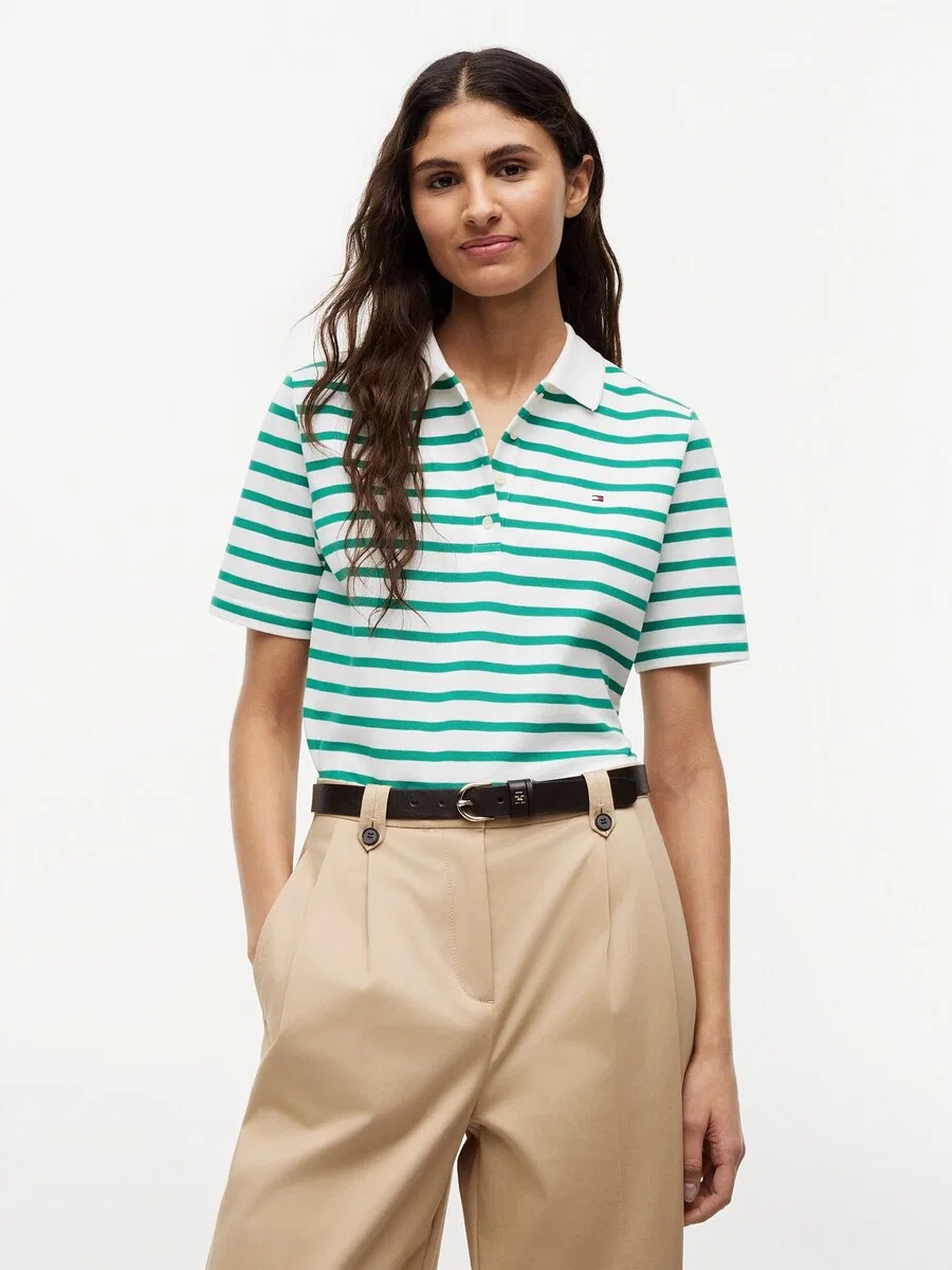 Футболка TOMMY HILFIGER '1985 Regular Fit' изумрудного цвета — фото 2