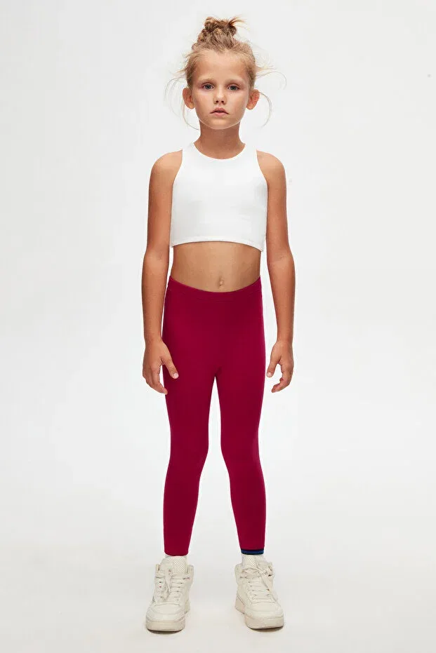 Детские леггинсы для девочек однотонные Basics Lovetti, Crimson