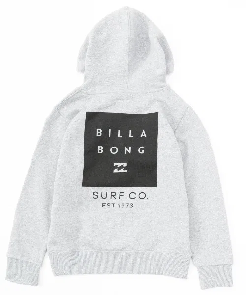 Детский пуловер худи с принтом BILLABONG LOGO SET UP, серый