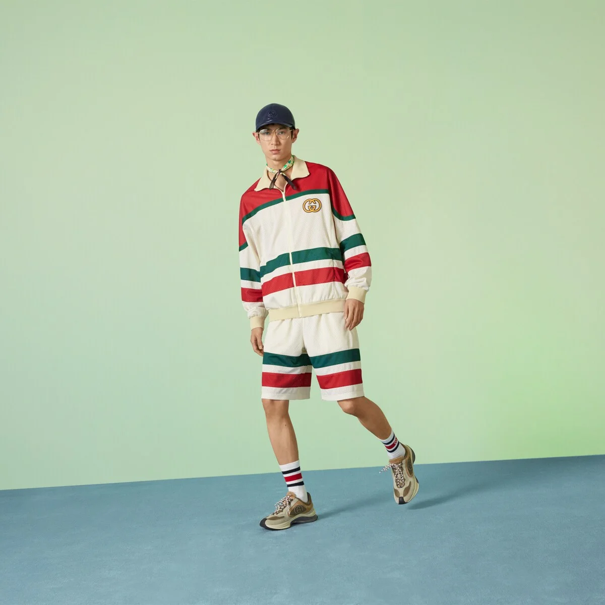 Куртка Gucci Mesh Fabric Zip, мультиколор — фото 3