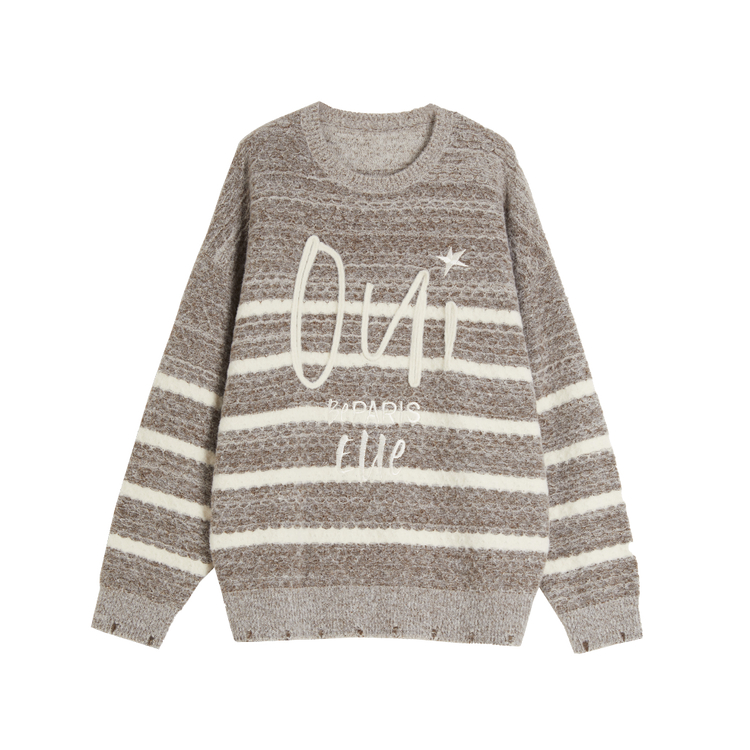 

ELLE Свитер женский Coffee с круглым вырезом утолщенный Others