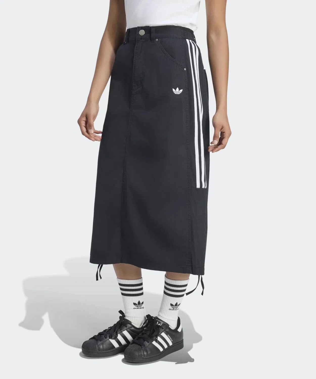 Женская юбка-парашют из хлопка Adidas Originals, Black