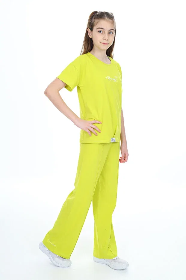 Детский комплект для девочек с принтом Emblem Printed Toontoy, Light Green — фото 3