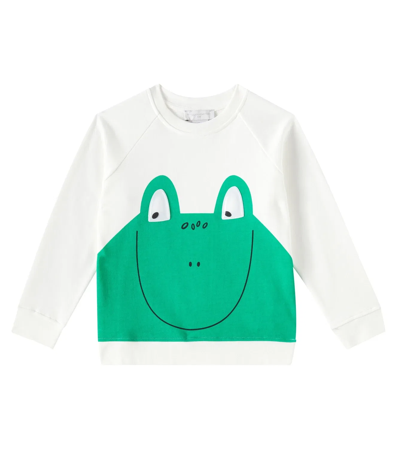 Свитшот хлопковый с принтом Stella Mccartney Kids, белый