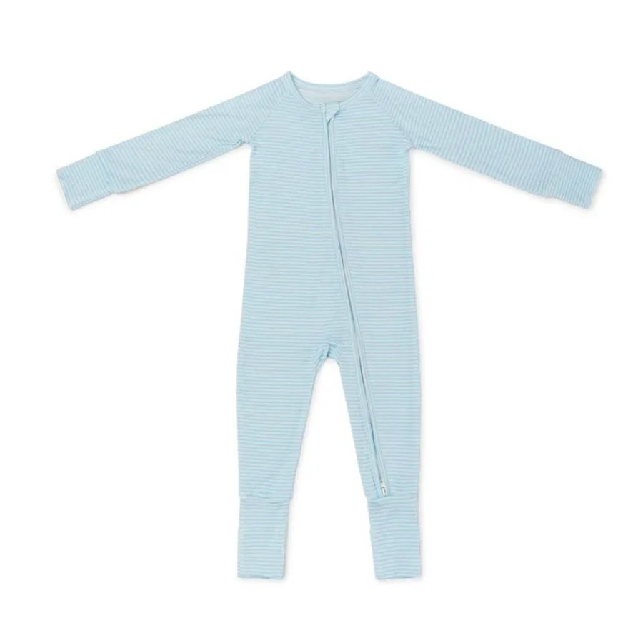 Пижама-слип из бамбука с длинным рукавом Motette, Soft Blue And White Stripes