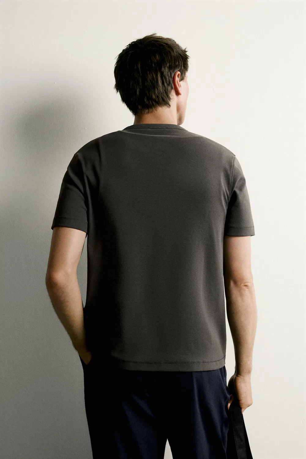 Футболка Henley стандартного кроя ZARA, Brown — фото 3