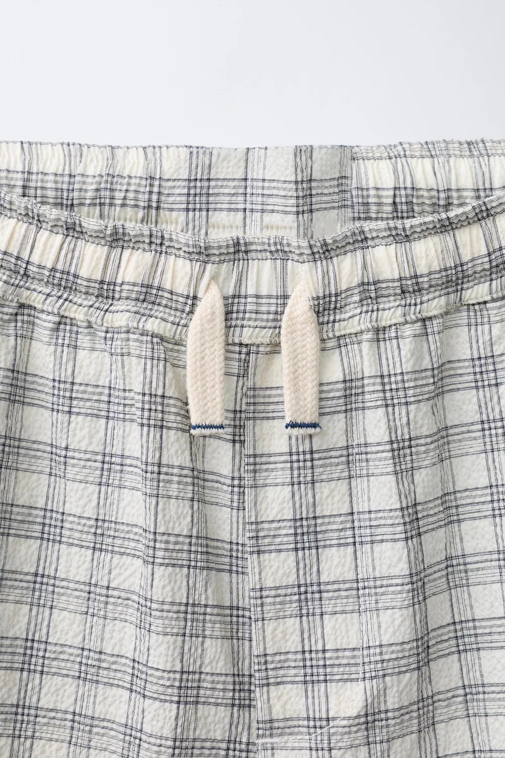 Шорты-бермуды PUKAS с принтом в клетку для серфинга ZARA, Ecru/Beige — фото 3