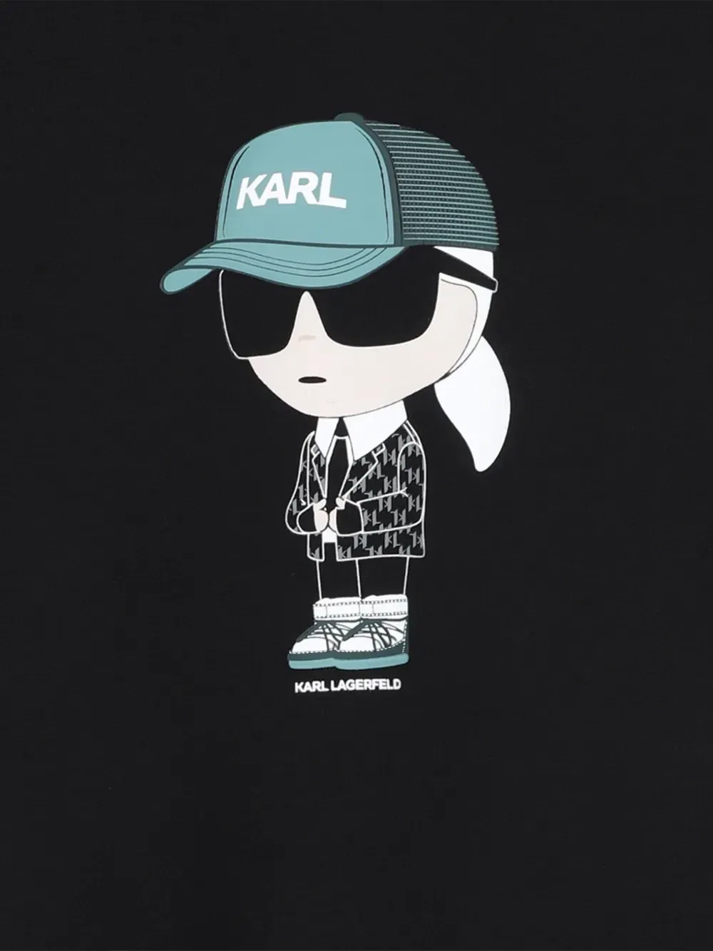 Толстовка Ikonik Karl с графичным принтом Karl Lagerfeld Kids, черный — фото 3