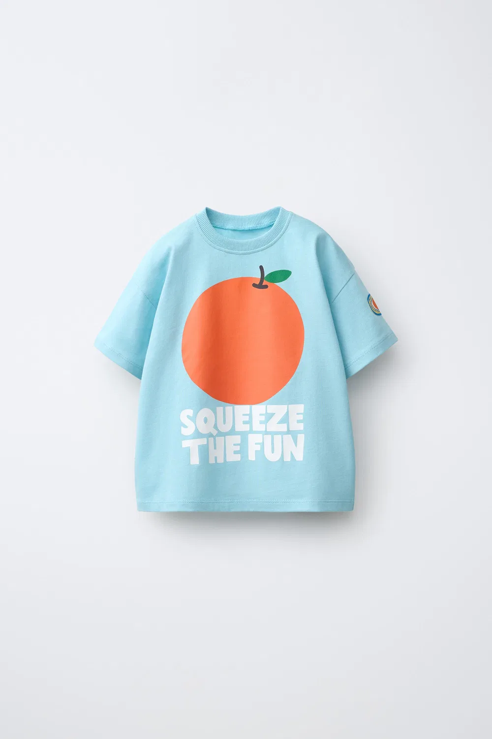 Футболка с фруктовым принтом ZARA, Sky Blue