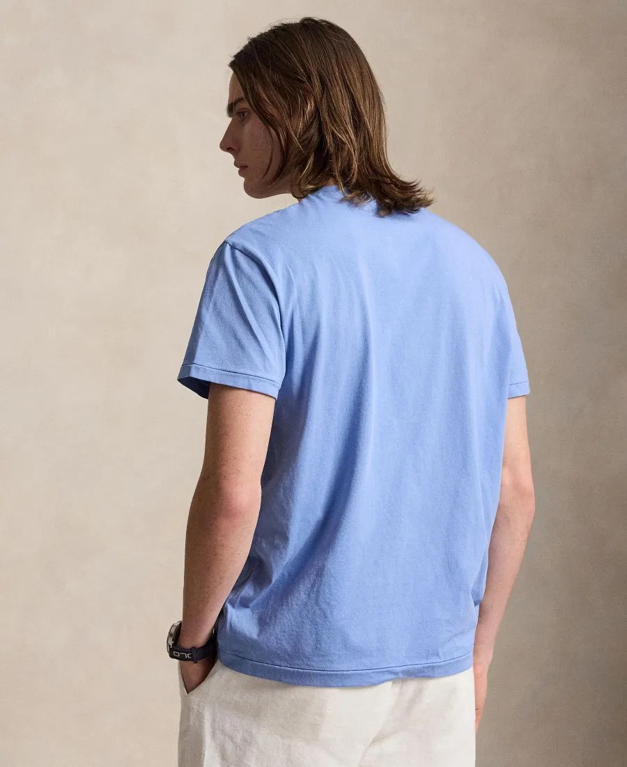 Футболка классического кроя с коротким рукавом, хлопковая Polo Ralph Lauren, Bristol Blue — фото 4
