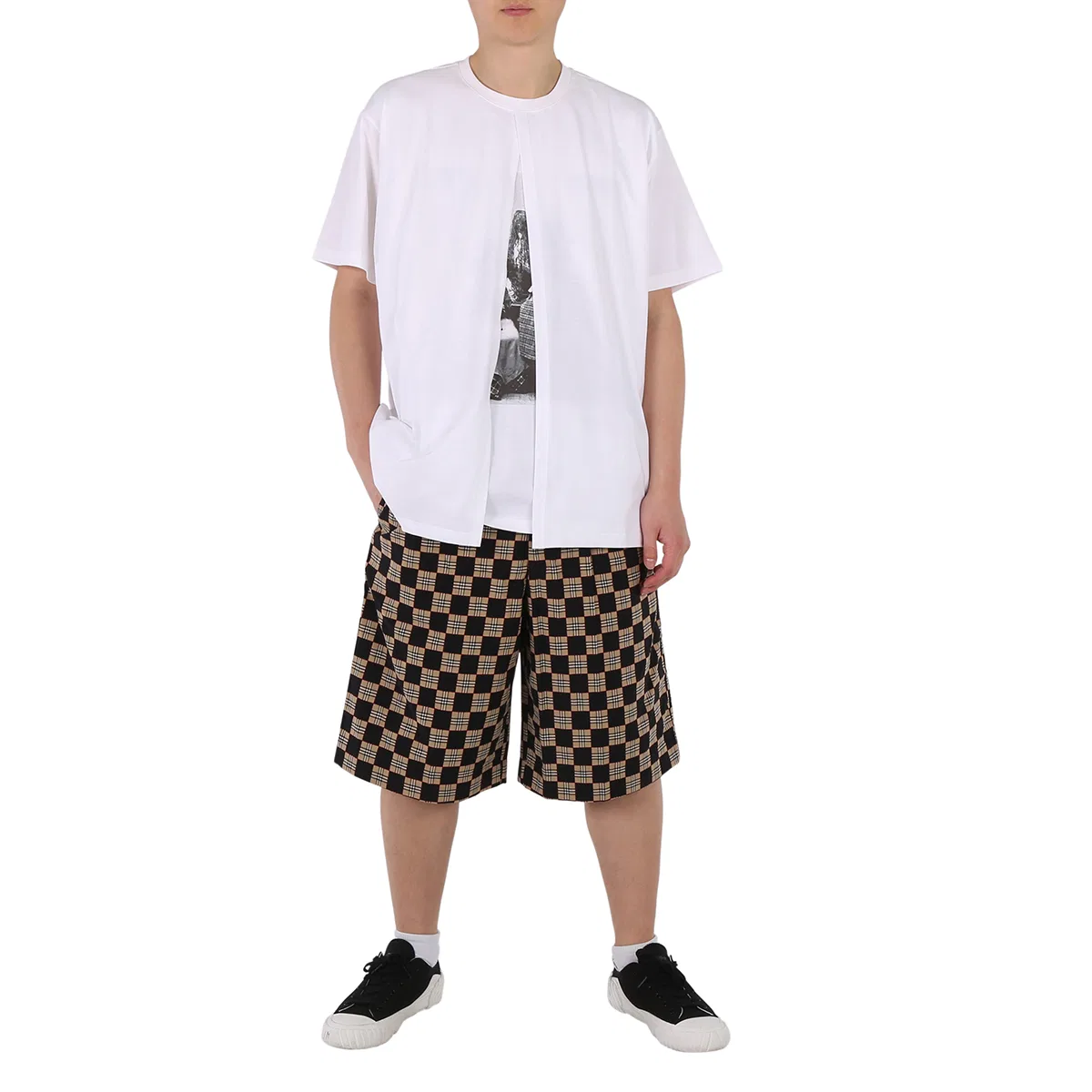 Футболка хлопковая оверсайз Victorian Portrait Print Burberry, Optic White — фото 4