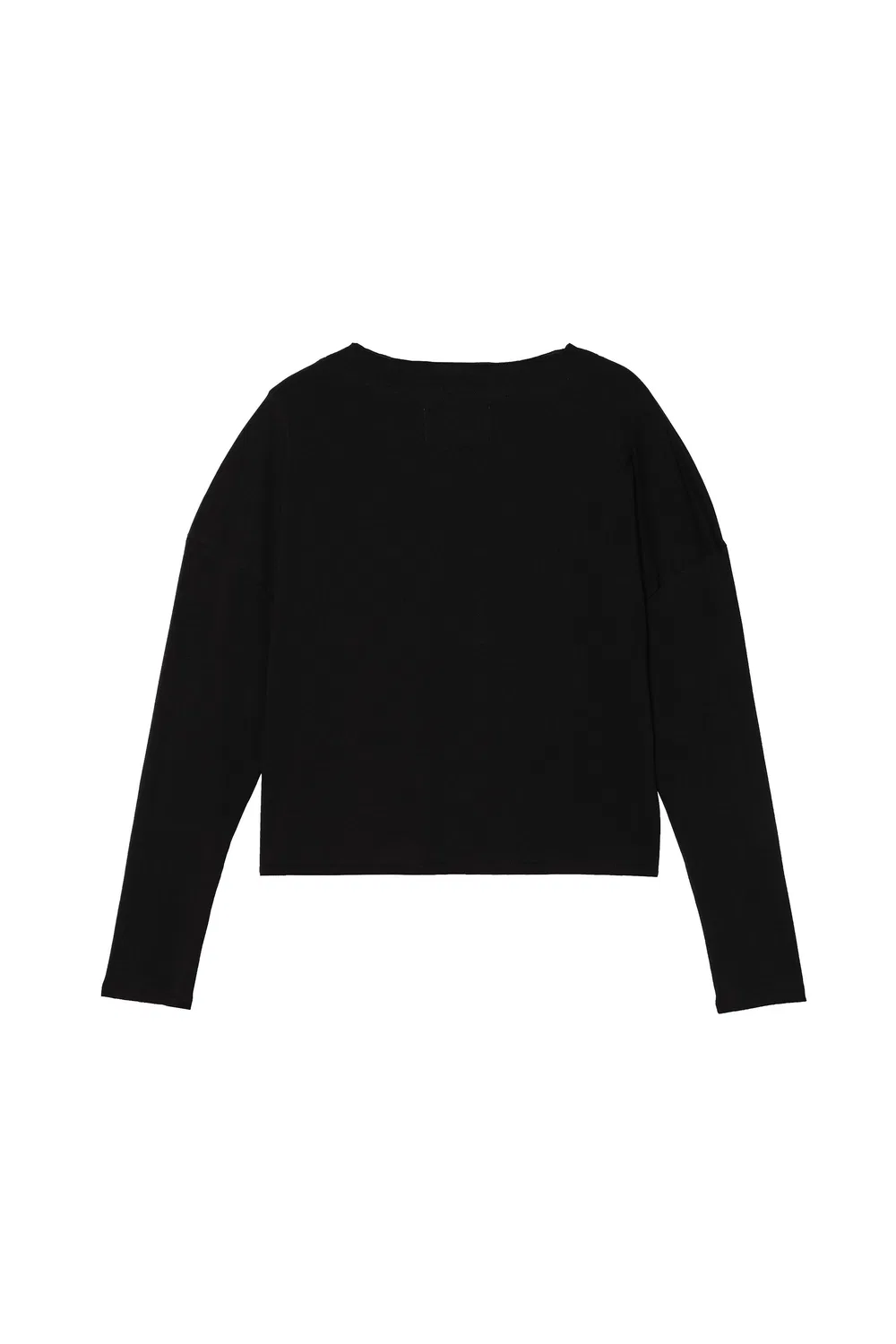 Укороченная футболка с длинным рукавом ZARA, Black — фото 4