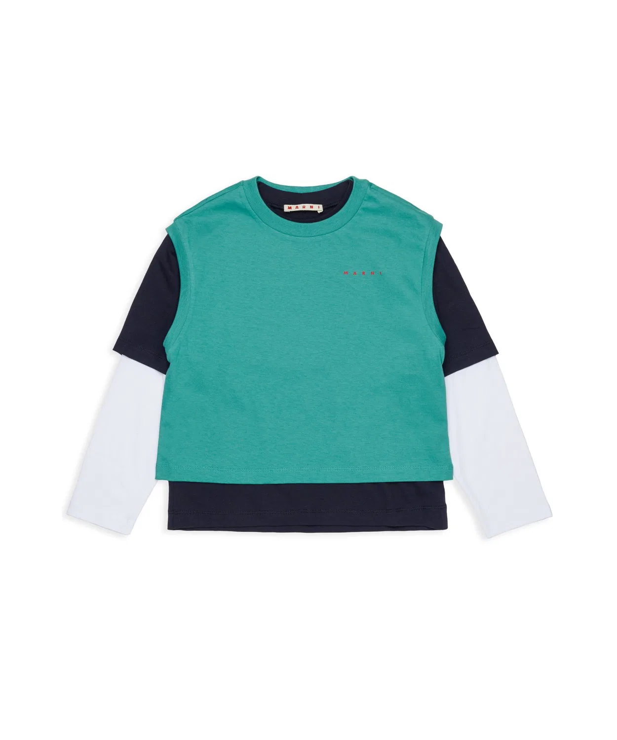 Детская футболка с длинным рукавомMARNI, Blue Green