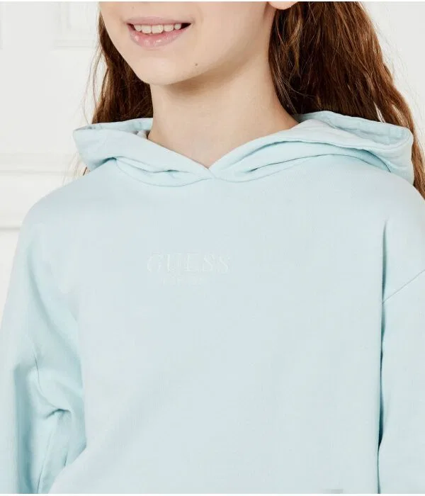 Детское худи для девочек свободного кроя Guess, Azzurro — фото 4
