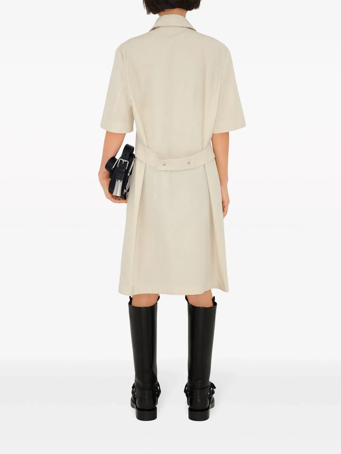 Платье-рубашка с короткими рукавами Burberry, бежевый — фото 4