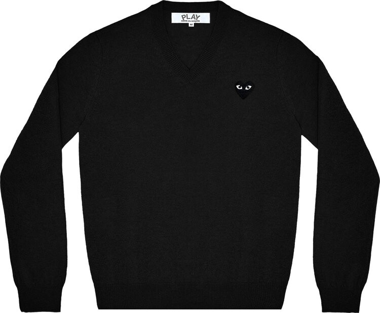 

Пуловер Comme des Garçons PLAY Heart V-Neck Pullover 'Black', черный