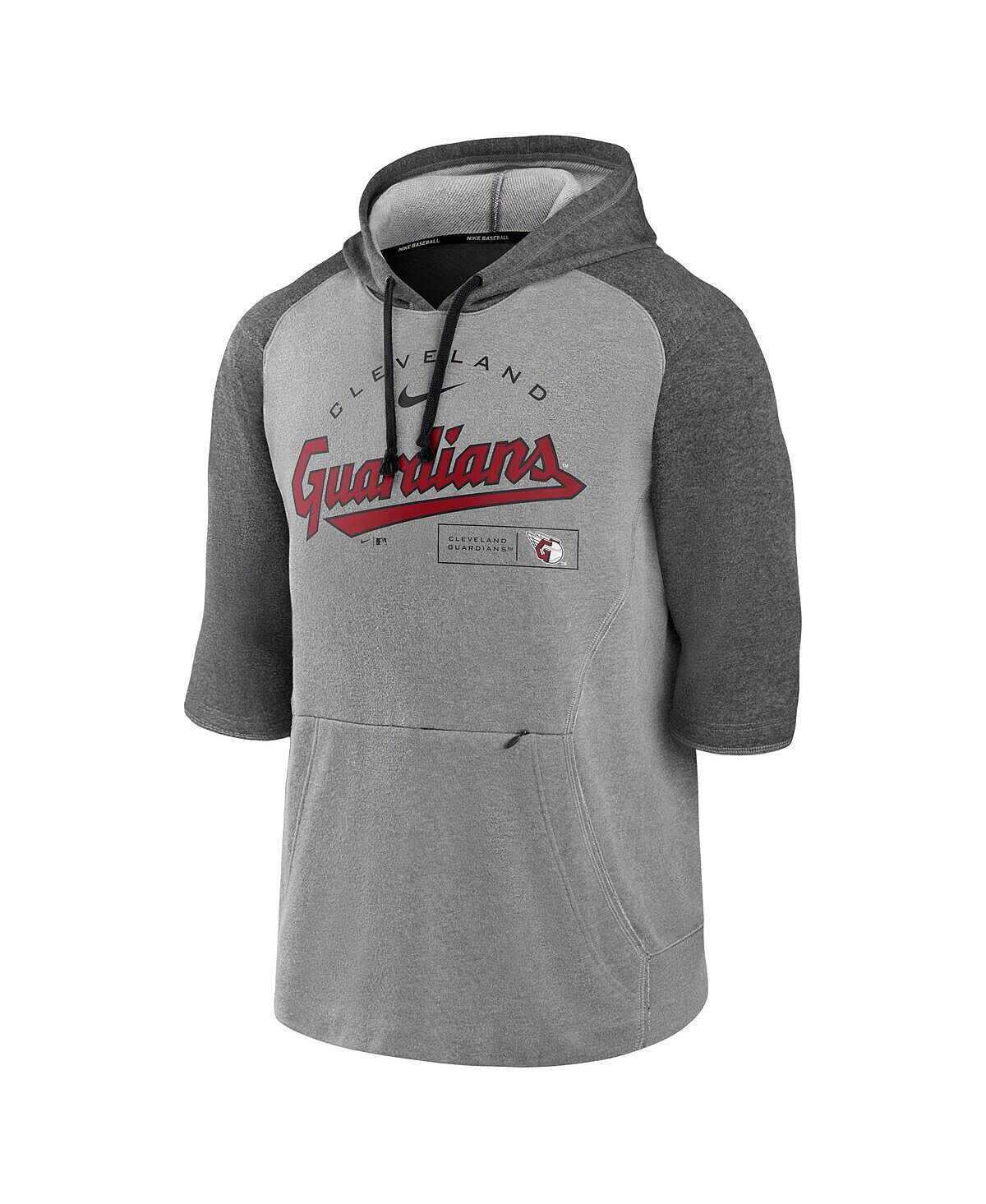 Мужская меланжевая угольно-серая меланжевая толстовка с капюшоном cleveland guardians team modern arch с рукавами 3/4 Nike, мульти — фото 4