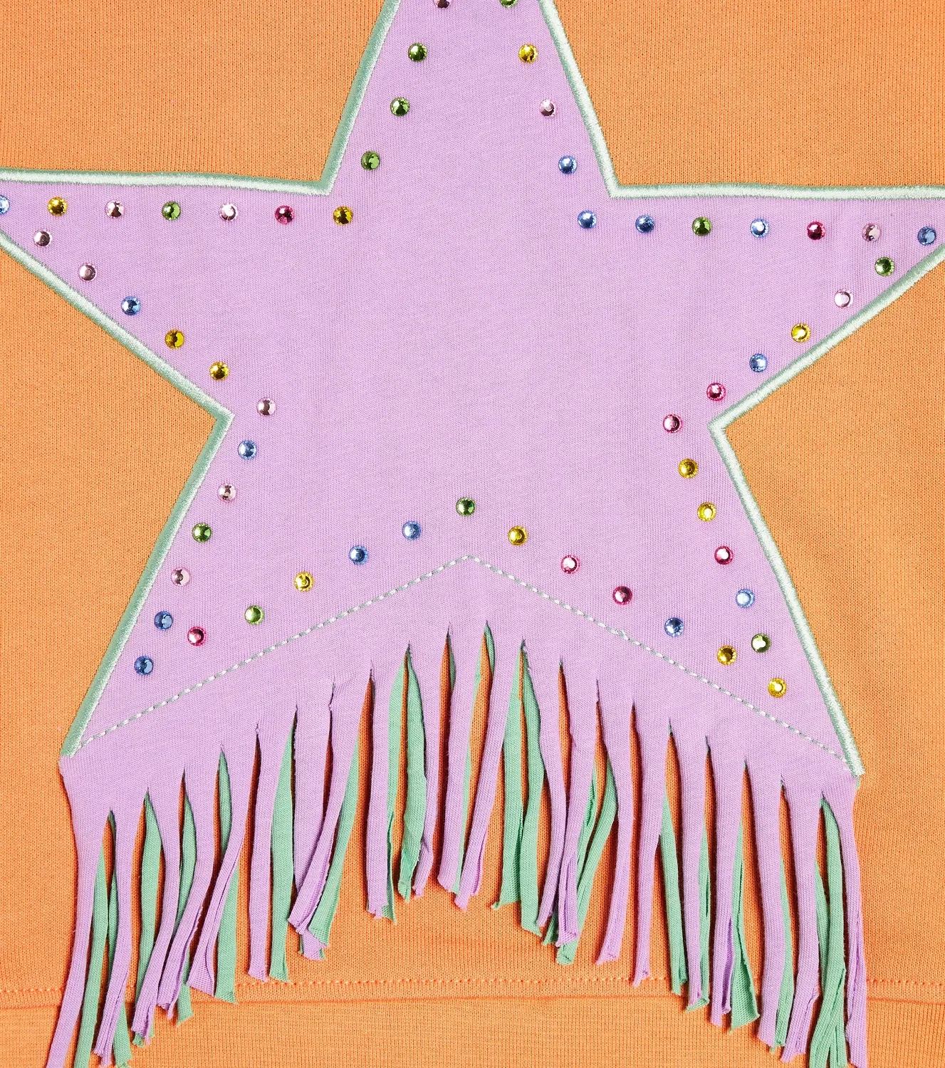 Свитшот хлопковый с бахромой Stella Mccartney Kids, розовый — фото 3