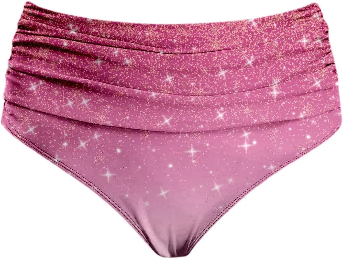 Женские бикини-шорты с рушей Generic, Hot Pink — фото 3