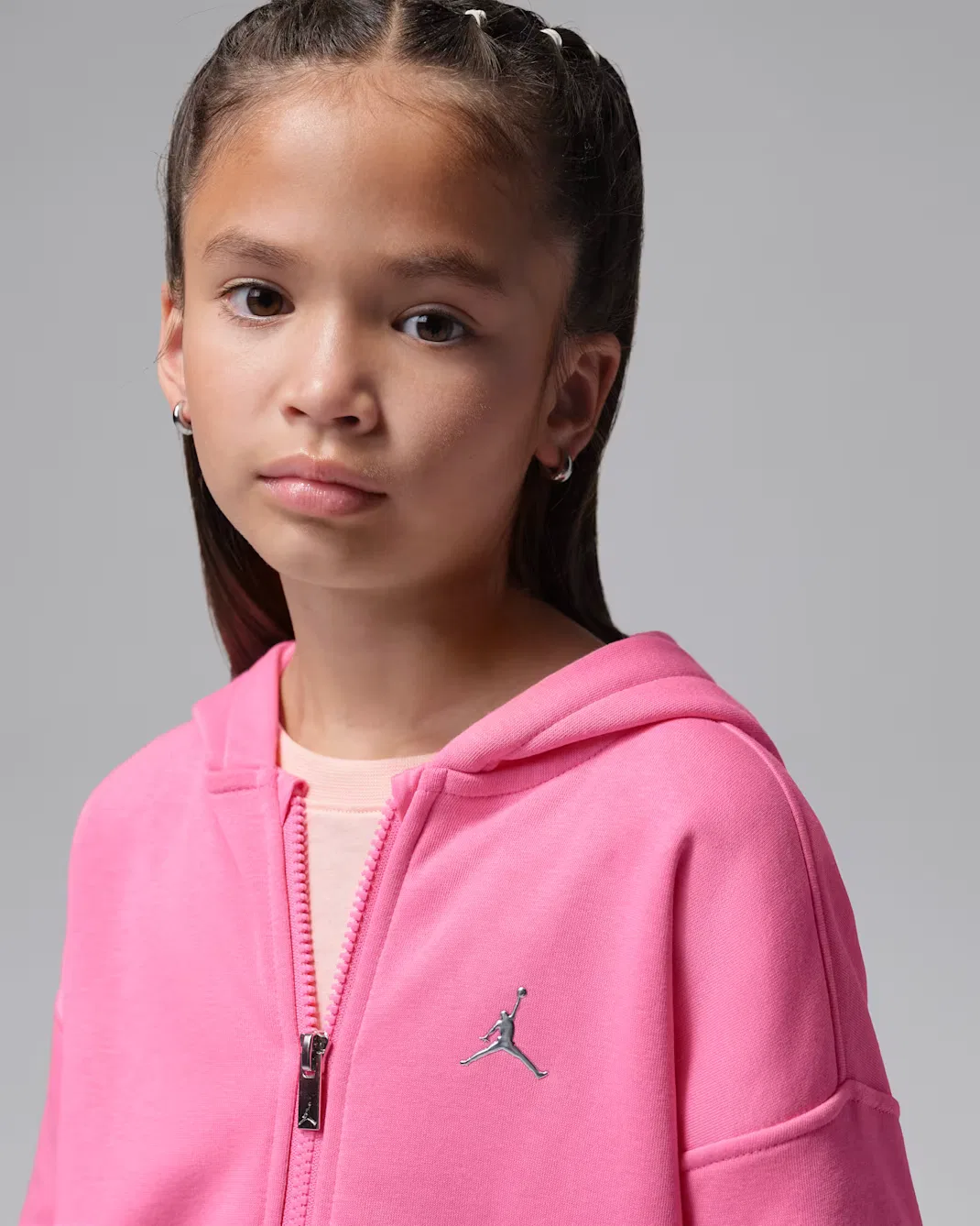 Комплект Jordan Brooklyn Fleece из двух предметов (худи на молнии и брюки) для детей младшего возраста, Gym Pink — фото 4