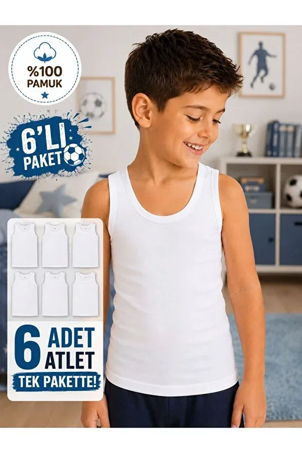 Детское белье для мальчиков хлопковое комплект 6 штук Belsa Iç Giyim, White