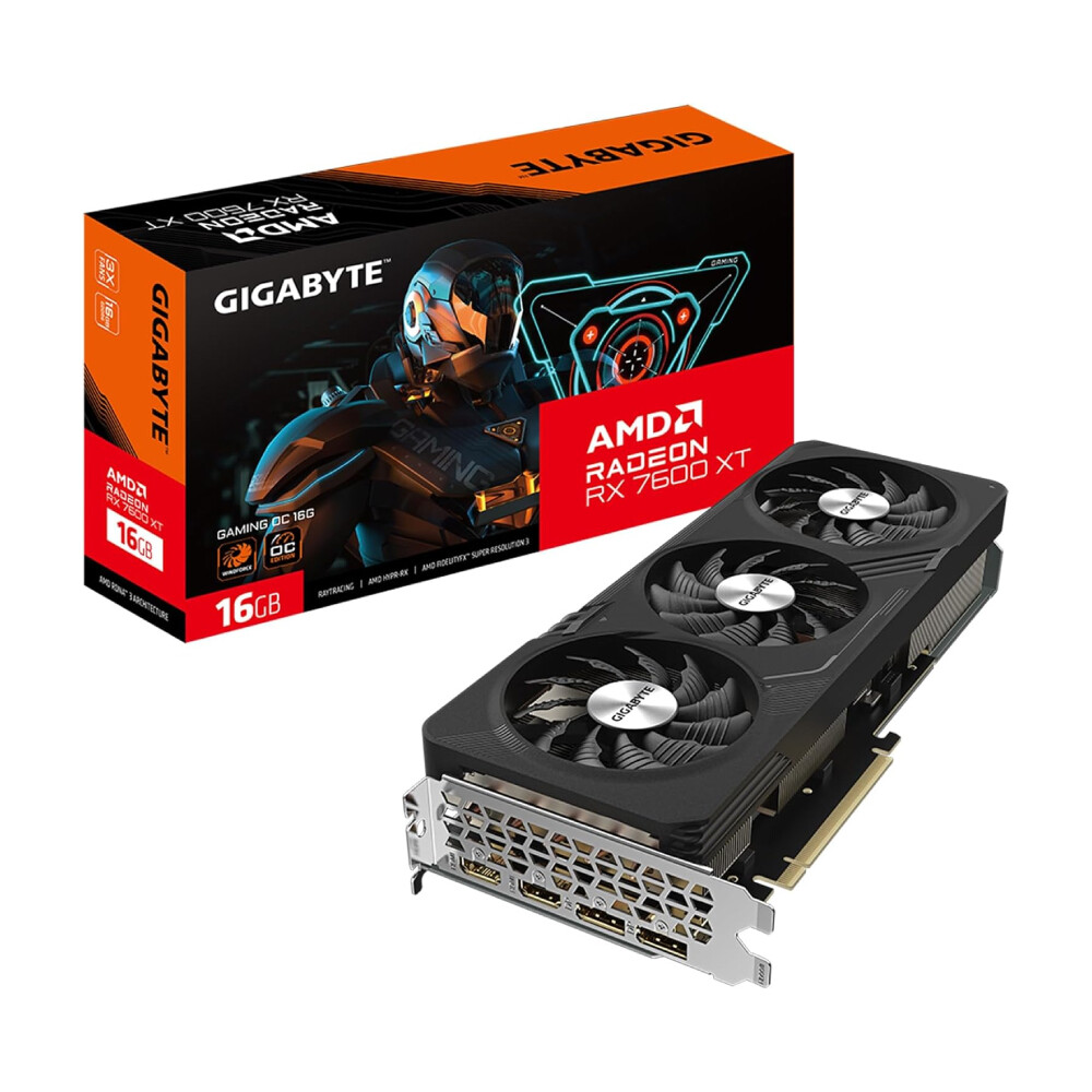

Видеокарта GIGABYTE Radeon RX 7600 XT GAMING OC, 16 ГБ, черный