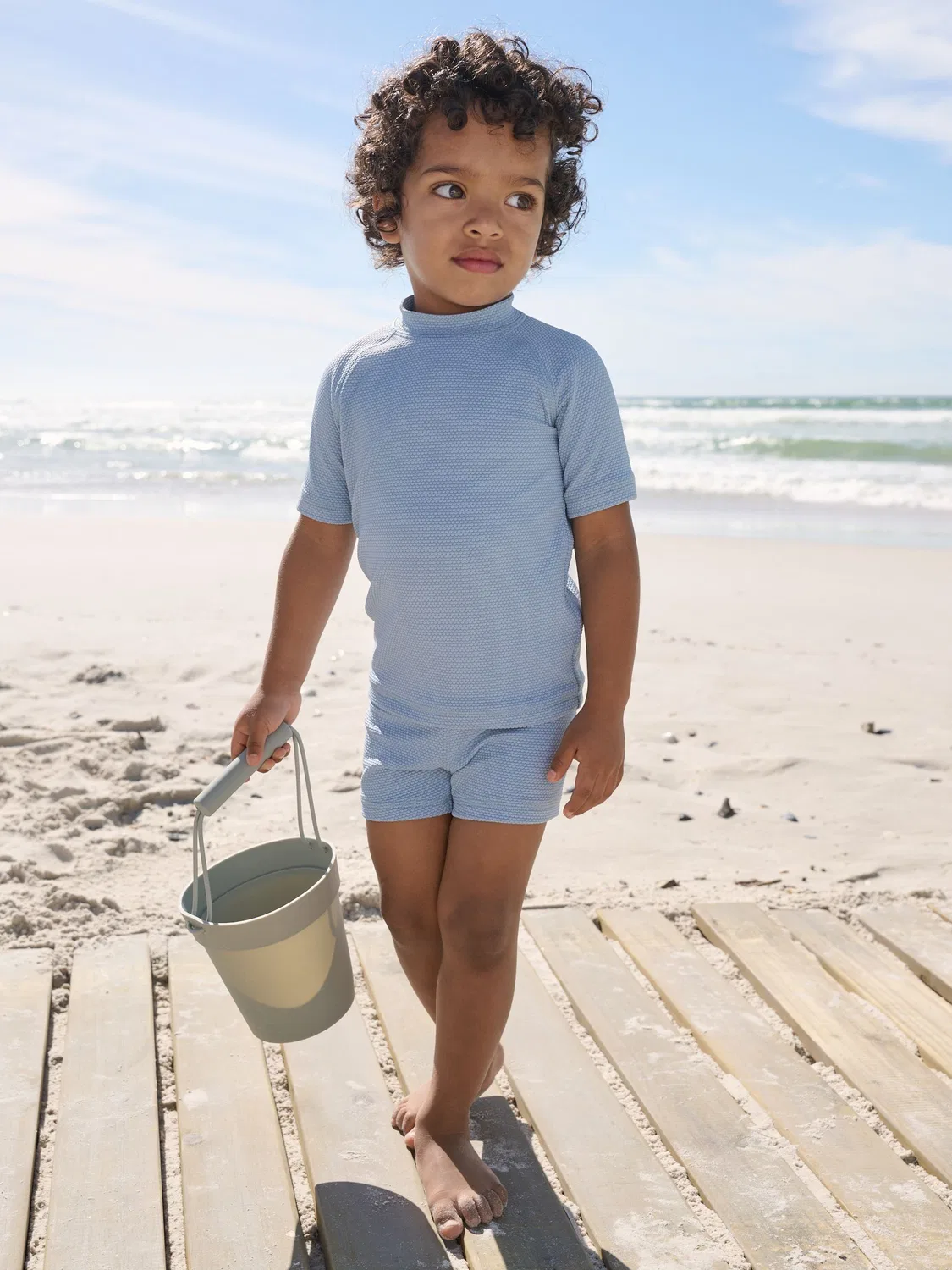 Купальный комплект с текстурой, модель Blue Textured Swim Set Next, синий — фото 2