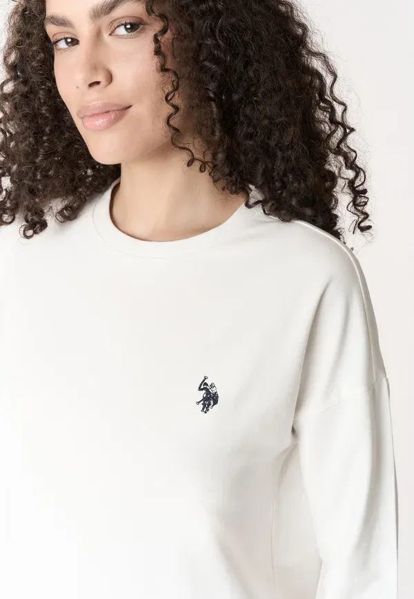 Свитшот хлопковый Sweatshirt U.S. Polo Assn., белый — фото 4