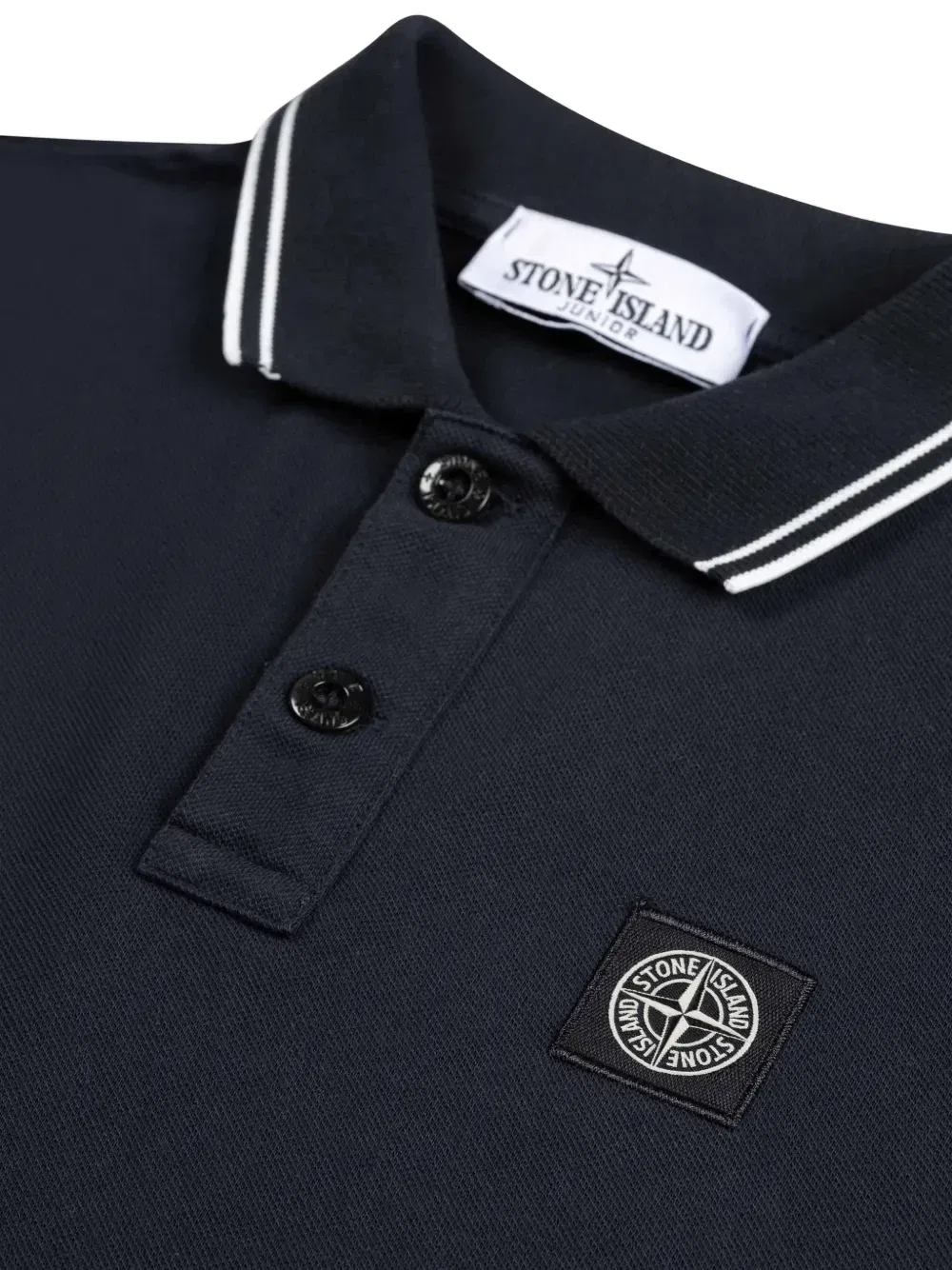 Поло с длинными рукавами и нашивкой-логотипом Stone Island Junior, синий — фото 2