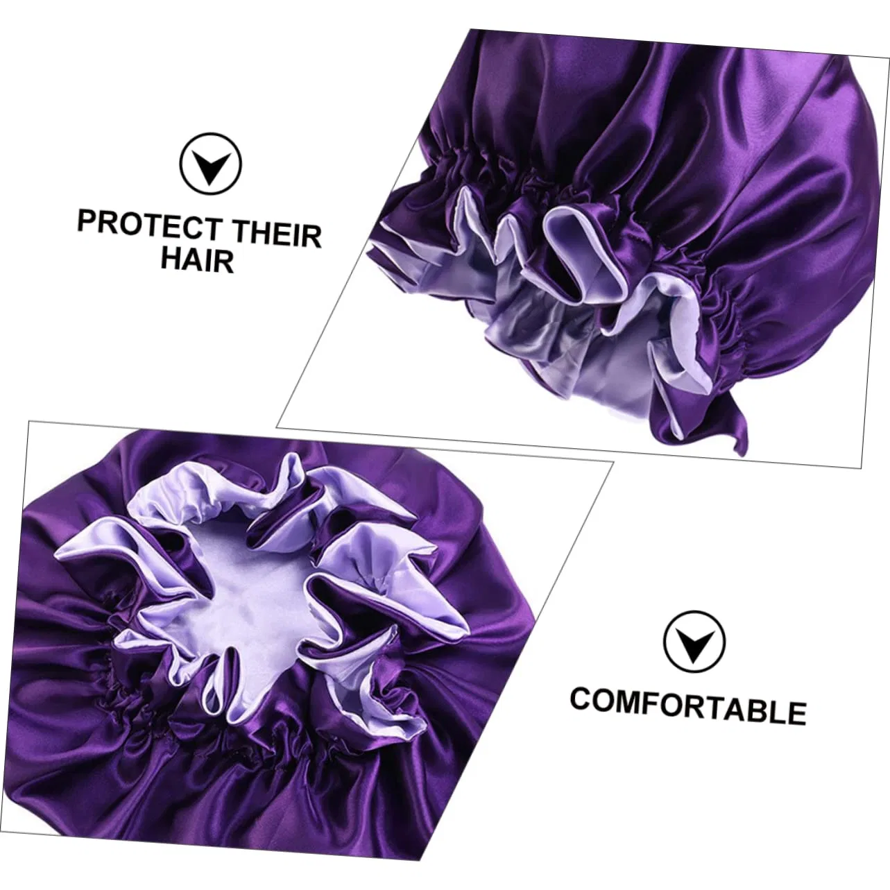 Шапочка для душа Satin, Healeved, 3 шт, 36 см, Lilax3pcs — фото 3