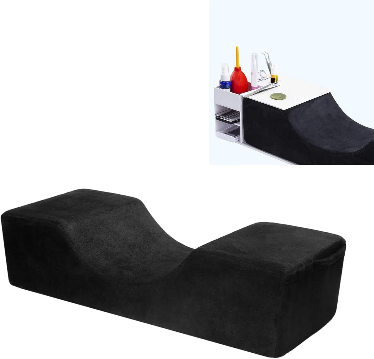 Подушка для наращивания ресниц, Memory Foam, Yechiry, 50x20x12 см, Черный — фото 2