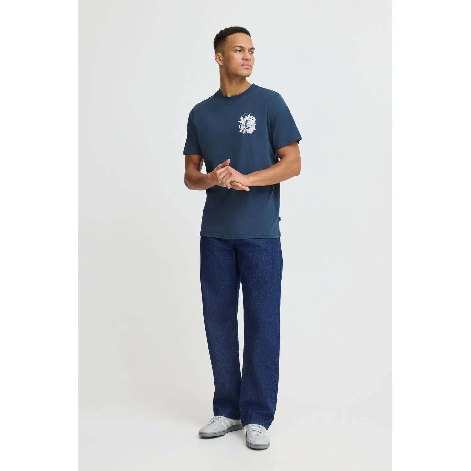 Детская хлопковая футболка с круглым вырезом Blend, Dress Blues — фото 2