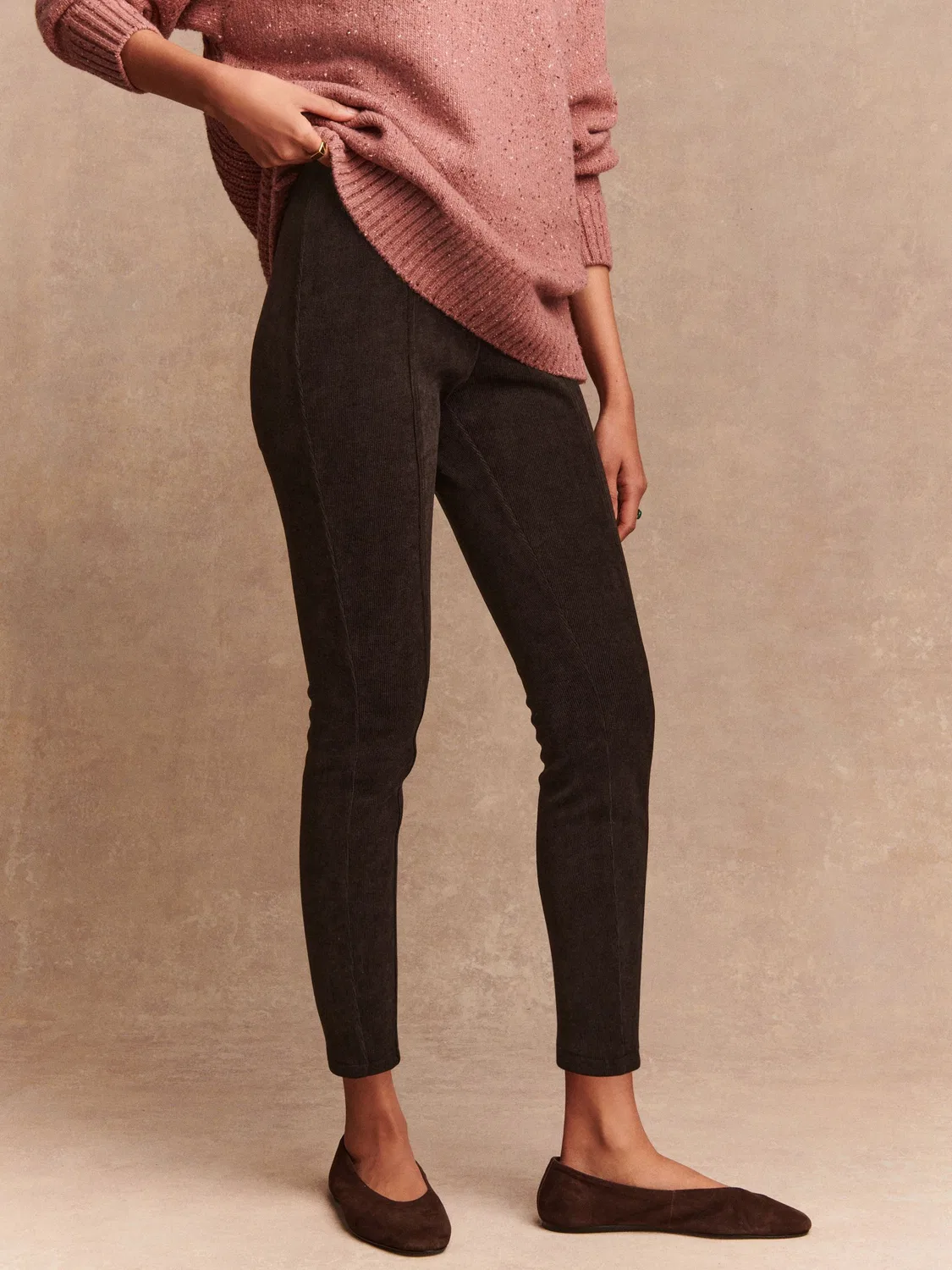Леггинсы вельветовые, модель Chocolate Brown Cord Leggings Next, шоколадный — фото 4